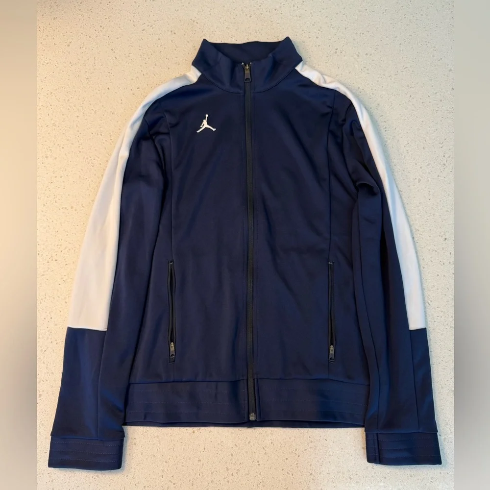 Air Jordan Nike Zip-Up Track Jacket - Navy Blue- Men's Size L Large